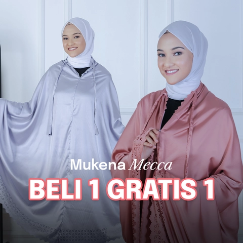 B1G1 - Mukena  Dewasa Silky Laser Cut - MECCA ASH dan MECCA TOFFEE